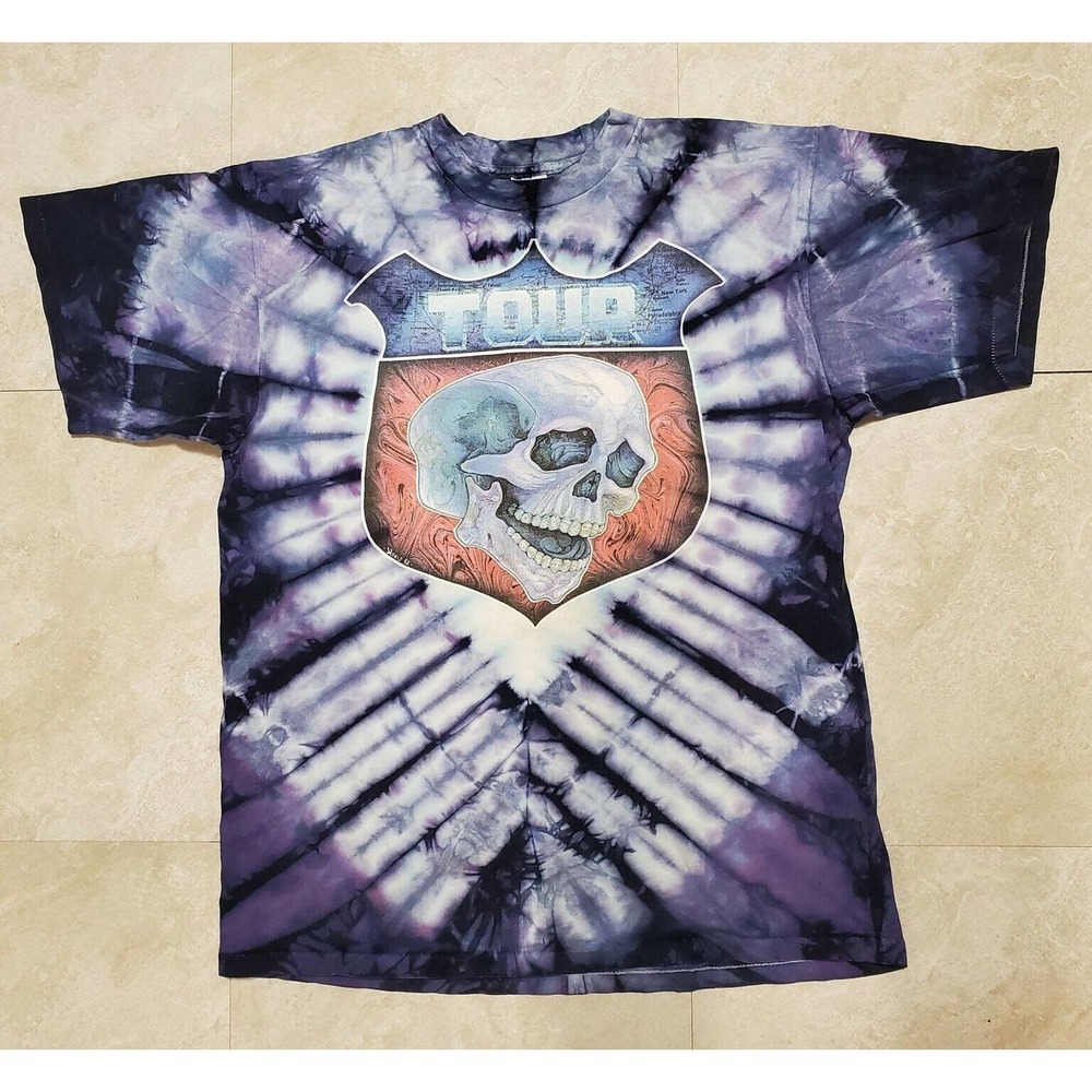 Vintage 80s 90s Grateful Dead Tour Mikio Kennedy Graphic Tie Dye T Shirt Size XL